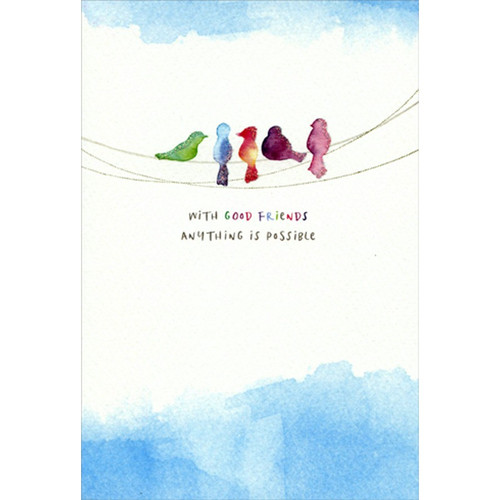 Birds on a Wire Happy Buddha Birthday Card for Friend: With Good Friends Anything Is Possible