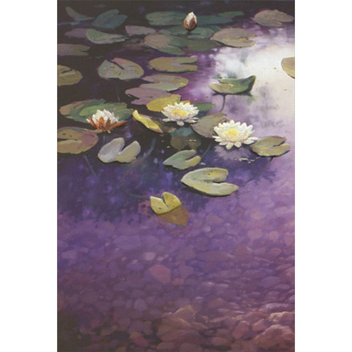 Sparkling Water Lilies Signature Gallery Sympathy Card