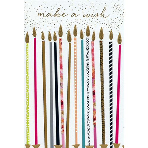Tall Skinny Birthday Candles Sara Miller Birthday Card: make a wish