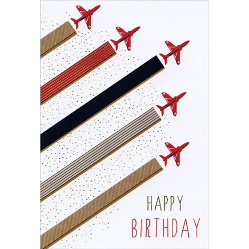 Five Fly By Airplanes Sara Miller Birthday Card: Happy Birthday