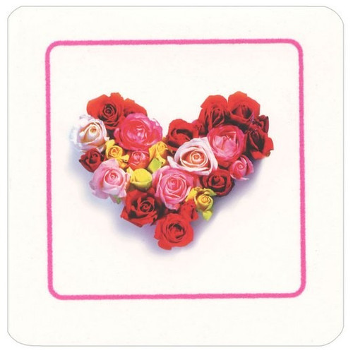 Rose Heart Square Gift Card Holder Greeting Card