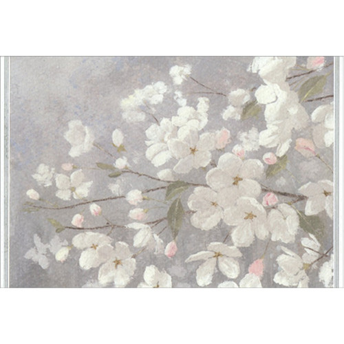 Small White Flowers on Branches Sympathy Card