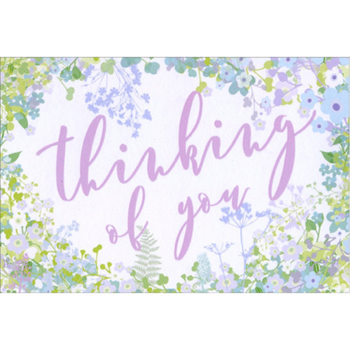 Thinking of You Wildflower Border Get Well Card: thinking of you