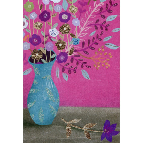 Fallen Flower With Vase Sanja Rescek Blank Note Card