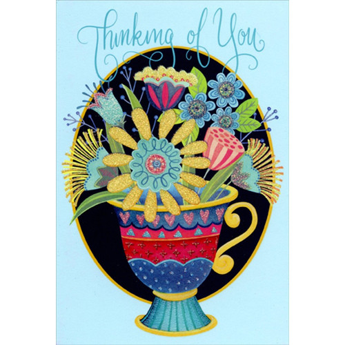 Thinking of You Teacup Bouquet Nicole Tamarin Patchwork Thinking of You Card: Thinking of You
