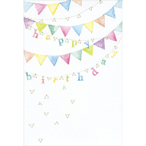 Happy Birthday Watercolor Triangles Banner Michele Doherty Frusciano Happy Buddha Birthday Card: happy birthday