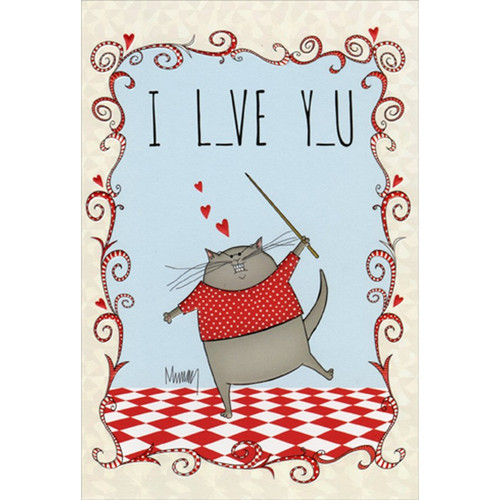 Buy A Vowel Cat Funny / Humorous Valentine's Day Card: I L_VE Y_U