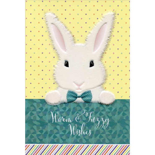 Warm and Fuzzy Bunny Rabbit Easter Card: Warm and Fuzzy Wishes