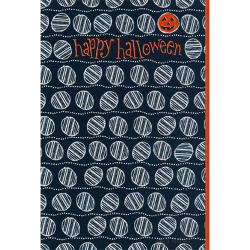 Small Pumpkin : Rows of White and Black Ovals Halloween Card: happy halloween