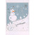 Snowman on Hill : Silver Foil Swirls Granddaughter Christmas Card: Granddaughter