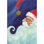 Santa with Sparkling Beard and Gold Foil Glasses Christmas Card