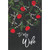 Red Flowers, Gold Foil Vines, White Berries on Black Background Wife Christmas Card: To my Wife