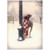 Dog Tongue Stuck on Pole Box of 10 Funny / Humorous Christmas Cards