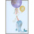 Balloons : Cute Blue Narwhal Birthday Card