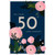 Pink Roses on Navy Blue 50th / Fiftieth Wedding Anniversary Congratulations Card: On Your 50th Anniversary