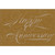 Thin White Swirling Text on Brown Wedding Anniversary Congratulations Card: Happy Anniversary