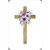 Simple Wood Cross with Purple Flowers Religious Easter Card