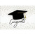 Velvety Black Grad Cap: Gold Foil Dots and Tassel Graduation Congratulations Card: Congrats