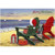 Red and Green Adirondack Chairs Coastal Christmas Card: Merry Christmas