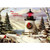 Lighthouse on Winter Path Coastal Christmas Card: May Christmas light the way…