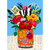 Red, Yellow, White and Black Flowers : Orange Floral Vase Birthday Card: Happy Birthday