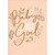 Baby Girl Bunny on Peach New Baby Congratulations Card: Baby Girl