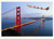 Santa Flying Over Golden Gate Bridge Christmas Card