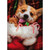 Christmas Corgi Holding Stocking Cute Dog Christmas Card