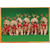 Row of Reindeer Puppies Wearing Antlers Cute Golden Retriever Christmas Card