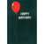 Red Balloon on Black Funny / Twisted Halloween Birthday Card: Happy Birthday