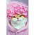 Cat Wearing Hydrangea Cap Funny / Humorous Mini Blank Gift Enclosure Card