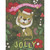 Cute Lion Wearing Santa Hat: Tis the Season Pink Banner Christmas Card: Tis the season to be Jolly