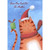 Orange Cat in Red Scarf with Green Gift Balancing on Tail Christmas Card from Cat to Cat: From One Cool Cat to Another