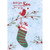 Red Bird and Heart Tweet, Blue Stocking with Red Foil Accents Mother Christmas Card from Son: Mother - With Love from your Son