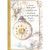Gold Trimmed Stop Watch Ornament with Gold Foil Border New Year Card: May the new year be filled with good times with good friends like you.