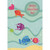 Five Colorful Fish, Pink Heart on Hook and Sparkling Blue Waves Juvenile Valentine's Day Card for Kids: Happy Valentine's Day