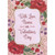 Two Large Red Flowers in Opposite Corners: White Banner in Thin Gold Foil Frame Valentine's Day Card for Nana: With Love, Nana, on Valentine's Day