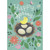 Yellow Bird Hatching from Sparkling Egg in Nest on Blue Background Happy Spring Card: Happy Spring