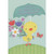 Cute Yellow Duckling Holding Blue Umbrella and Flowers Juvenile Easter Card for Granddaughter: For a Beautiful Granddaughter