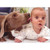 Dog Licks Baby's Ear Funny / Humorous Birthday Card