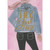 Hey Girl Hey on 3D Die Cut Blue Jacket, Gems, Silver and Purple Sequins and Pink Ribbon Hand Decorated Mother's Day Card for Friend: Hey Girl Hey