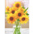 Sunflowers in Tall Glass Vase Photograph Blank Note Card