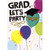 Grad, Let's Party: Green Balloon Wearing Gold Foil Sunglasses Juvenile Graduation Congratulations Card for Kid: Grad, let's party