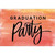 Pink and Yellow Horizontal Watercolor Brush Strokes Package of 8 Graduation Party Invitations: Graduation Party