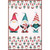 Three Sparkling Gnomes with Repeated Small Gnome Borders Christmas Card