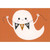 Cute Ghost Holding Boo Penant Sign Halloween Card: Boo