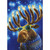 Moose with Menorah Antlers, Festive Blue Sweater and Glasses Humorous / Funny Box of 10 Hanukkah Cards