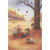 Pilgrims Bears Raking Under Tree with Falling Leaves: Package of 8 Thanksgiving Cards