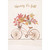 Hooray It's Fall: Bicycle with Sparkling Fall Flowers and Leaves Thanksgiving Card: Hooray it's fall!