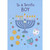 Menorah, Stars, Four Cute Coins and Two Dreidels with Smiley Faces Juvenile Hanukkah Card for Boy: To a Terrific Boy